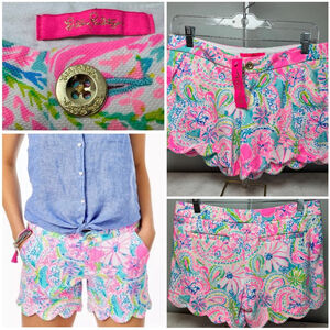 NWT Lilly Pulitzer Buttercup Knit Shorts Size 4 Flock Full of Fun